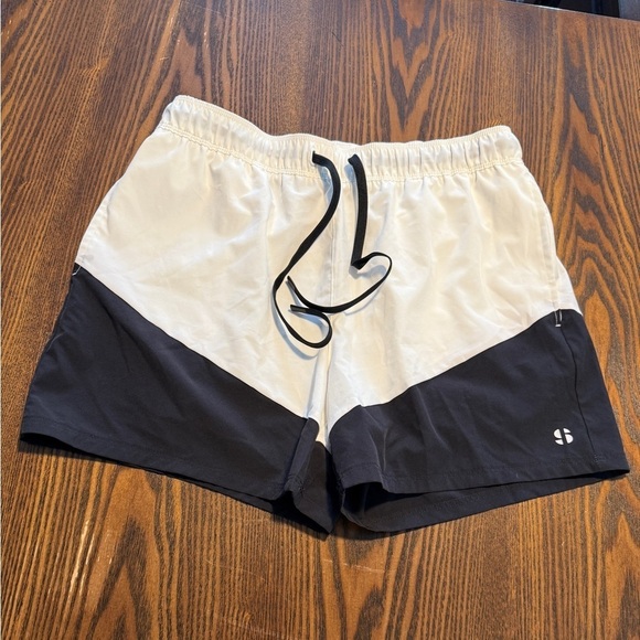 Sports Illustrated Mens Medium Workout Shorts white black EUC activewear gym - Picture 14 of 16